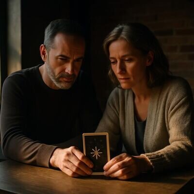 Due persone in un momento di sincerit&agrave; e fiducia, in atmosfera luminosa e rassicurante.