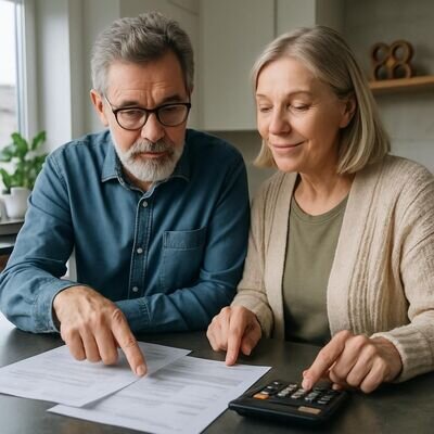 Due persone valutano insieme una scelta di spesa con un approccio responsabile e collaborativo.