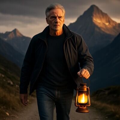 Una persona cammina in montagna, simbolo di ritorno a s&eacute; e nuova direzione.