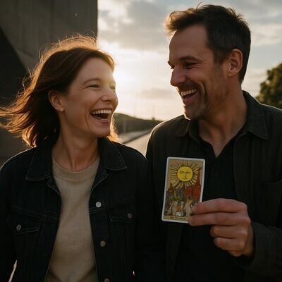 Una coppia matura cammina all&rsquo;aperto in luce intensa, sensazione di serenit&agrave; e verit&agrave; emotiva.