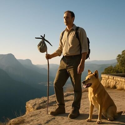 Una persona in cammino vicino a un sentiero panoramico, simbolo di inizio e fiducia.
