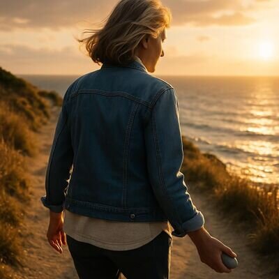 Una persona cammina in natura al tramonto, simbolo di radicamento e integrazione.