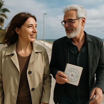 Due persone adulte parlano con calma, come alternativa alla lettura compulsiva e alla paura.