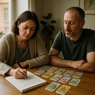 Persona adulta osserva carte e appunti, espressione pensierosa: il momento in cui la stessa domanda ritorna.
